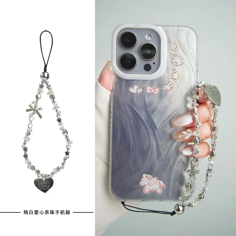 

CHKAWOCI Fashion Bow Powdery Beaded charm knot Mobile phone Chain Pendant Cute Bag Goth chain Cute accessories