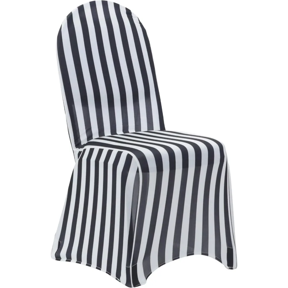

Чехлы на стулья из эластичного спандекса в черно-белую полоску для свадьбы — чехлы высшего качества