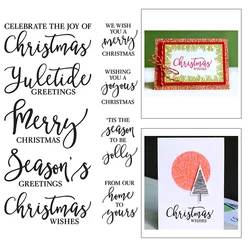 New Merry Christmas English Words timbri trasparenti per fai da te creazione di biglietti di auguri Album Scrapbooking No Metal Cutting Dies