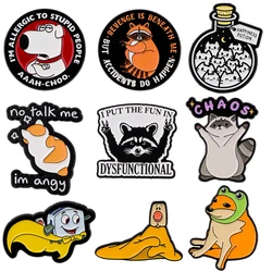 Cartoon Funny Dog Cat Lapel Pins for Backpack Cute Soft Enamel Pin DIY Brooch for Clothes Metal Badges Fashion Accessories