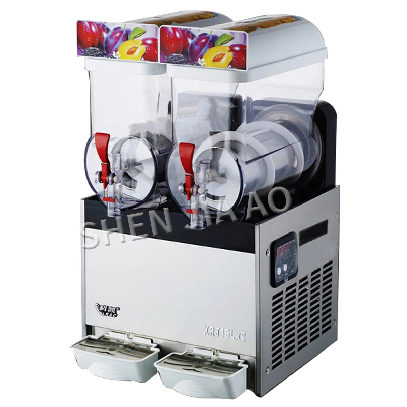 

XRJ-15LX2 Double Cylinder Snow Melting Machine Commercial Ice Slush Machine 15L*2 Beverage Juice Container Juice Maker 220-240V