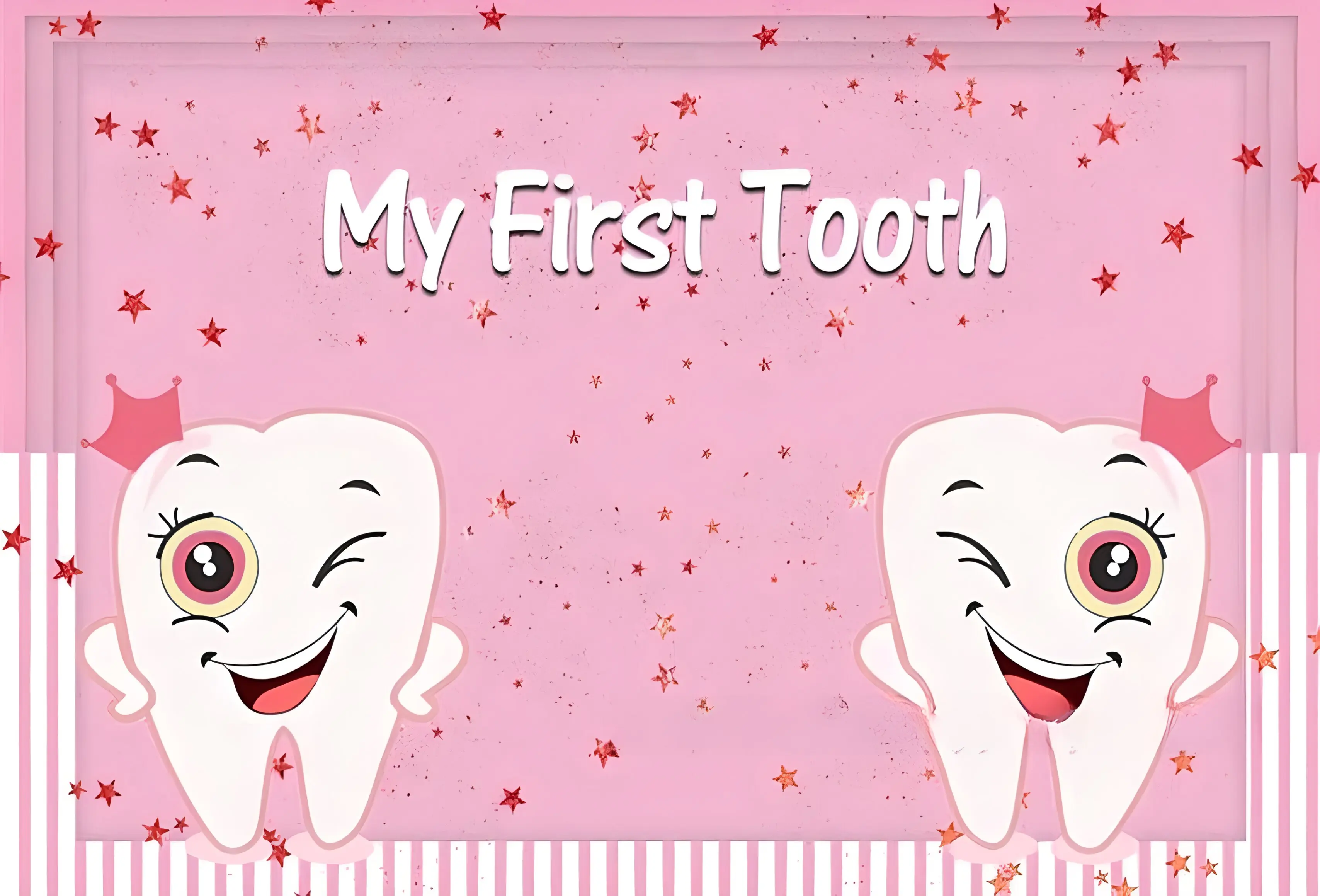 Baby Cartoon My First Teeth Birthday Party Decoration Background Banner This is a boy and girl poster shooting background Tooth