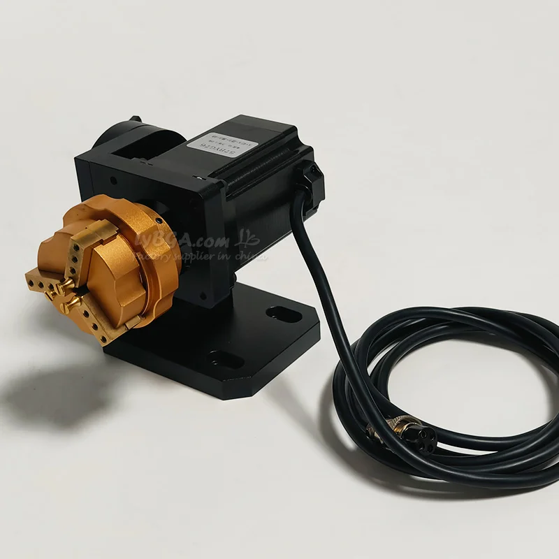 Ring Jewelry Rotary Axis 81mm Middle Center Height with Copper Clamp Jig for Optical Fiber Laser Marking Carving Machine