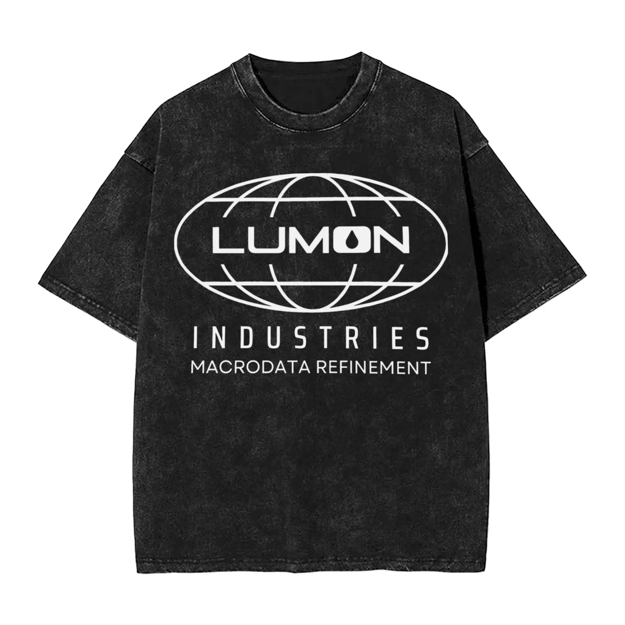 Men Women Harajuku Washed T-shirts Lumon Macrodata Refinement Print T Shirt Accessories Oversize  Tees