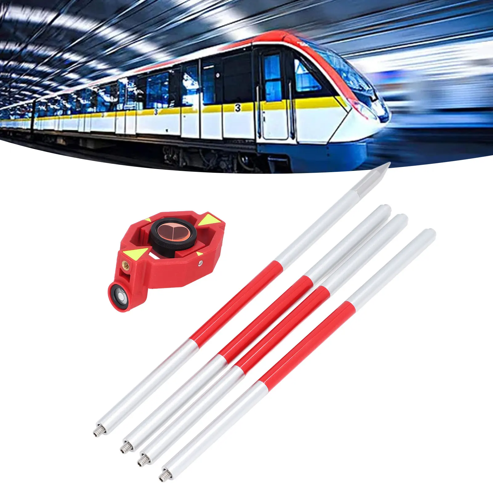 Mini prisma per indagine Stazione totale Mini prisma + guscio ABS costante da 87,5 mm Vetro ottico K9 alto con 4 poli per ferrovie