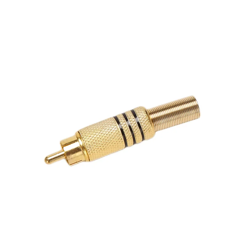 

REPLA-30Pcs золотой тон штекер RCA аудиоразъем металлический пружинный адаптер