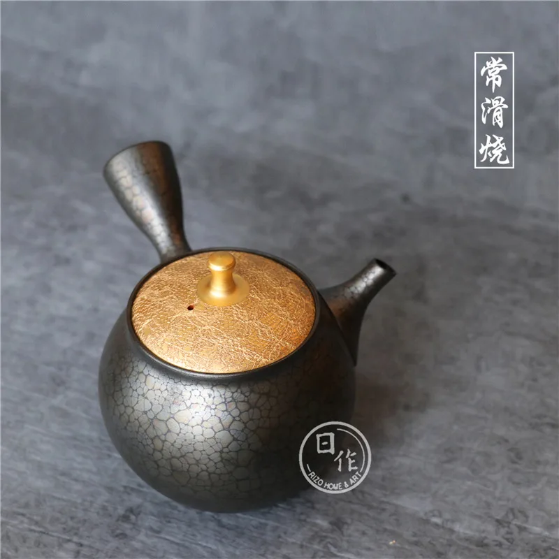 

Japanese Imported Changsha Burning Zhaolong Maomei Yuanzhao Erzuo Side Handle Urgent Teapot Gold Cover Tianmu Teapot