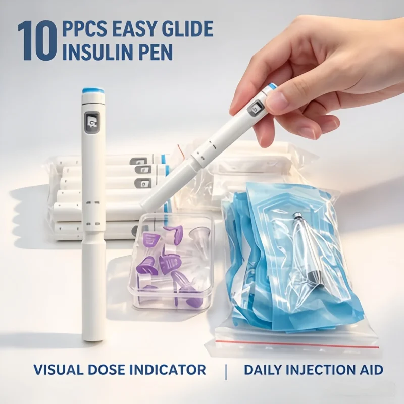 10Pcs Easy Glide Insulin Pen Visual Dose Indicator, Daily Injection Aid for Diabetes Care, No Drugs