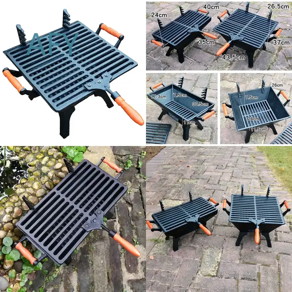 Cast Iron Barbecue Stove for Outdoor Cooking Grilling Charcoal Grill Carbon Oven Fire Pit Heating Stove for Villa Courtyard