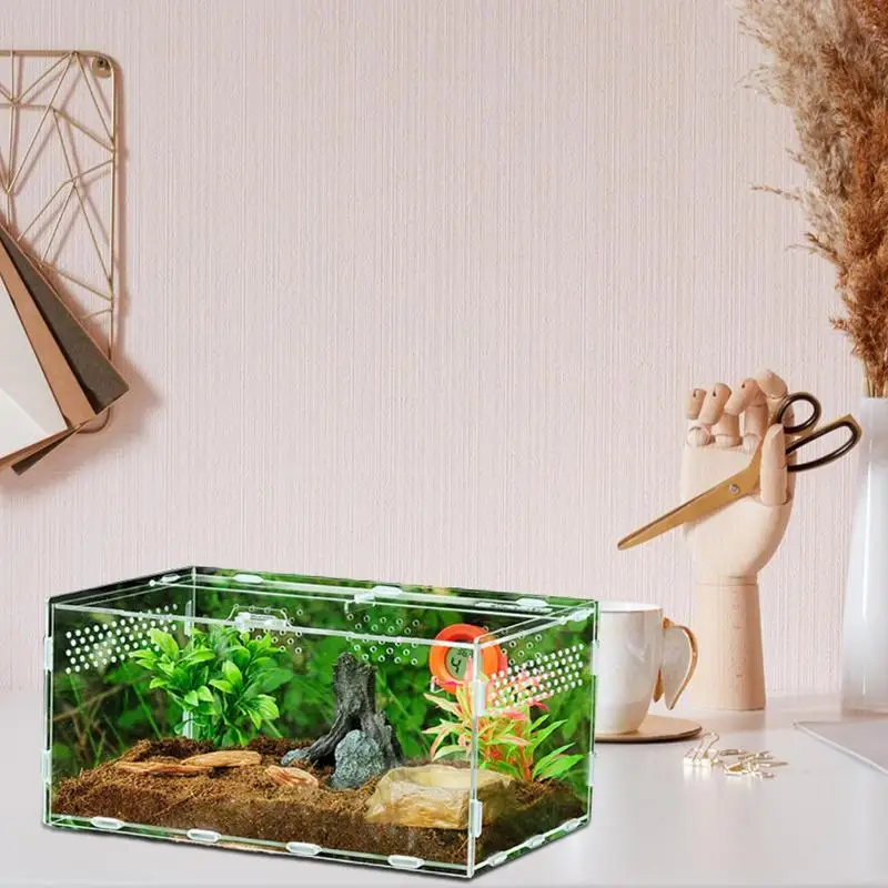 New Acrylic Terrarium Spider Breeding Box Reptile Feeding Box For Climbing Pet Terrarium Snake Spider Scorpion Centipede