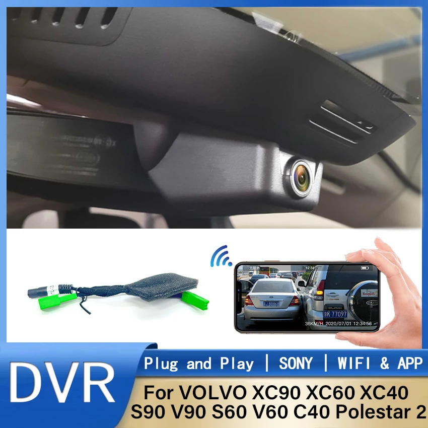 New!Plug and play Car DVR WiFi Dash Cam Camera 170°FOV For VOLVO XC90 XC60 XC40 S90 V90 S60 V60 C40 for Polestar 2 Dashcam 1080P