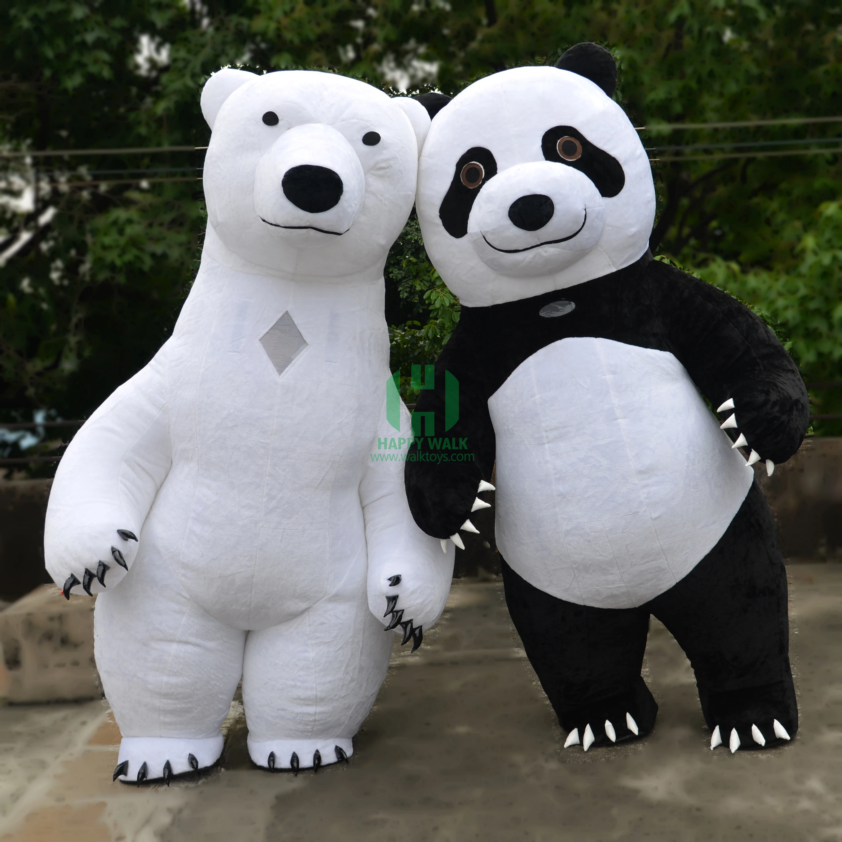 Inflatable Mascot Animal Panda Bear Costume And Polar Bear Plush Material Inflatable Mascot Costume