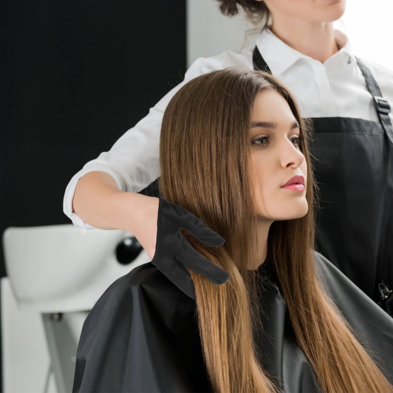 

2pcs Three Finger Heat Resistant Gloves For Hair Styling Anti-Scald Protection Curling Wand Straightener Tool Use Lightweight