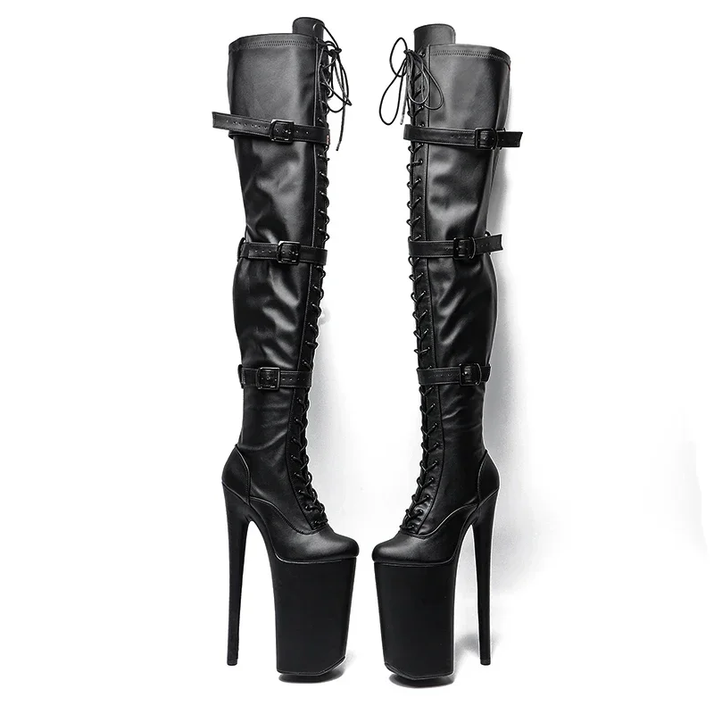 Leecabe  26CM/10inches  Matte PU sexy exotic High Heel platform party shoes stripper heels Pole Dance boot