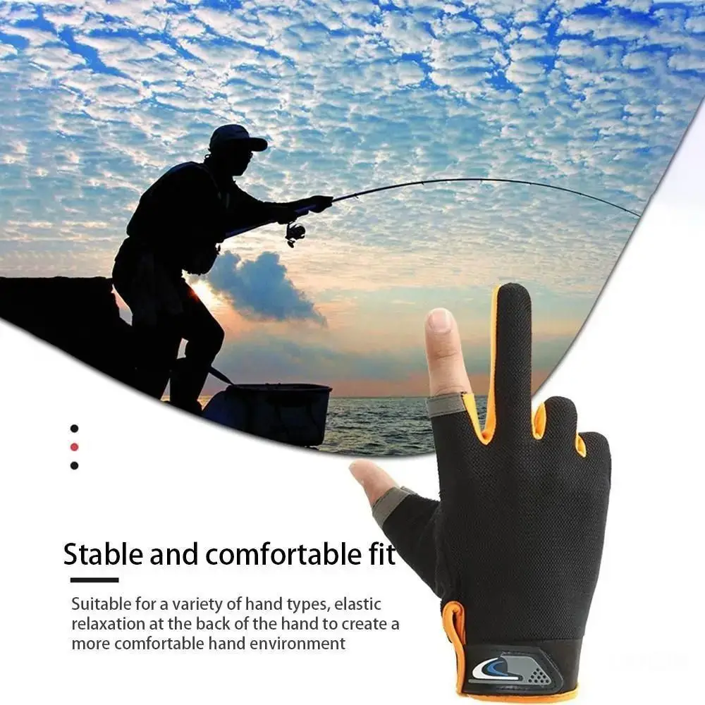 Sun Protection Fishing Gloves Protect Hand Anti-slip Two-finger Sports Gloves Bicycle Riding Gloves Outdoor