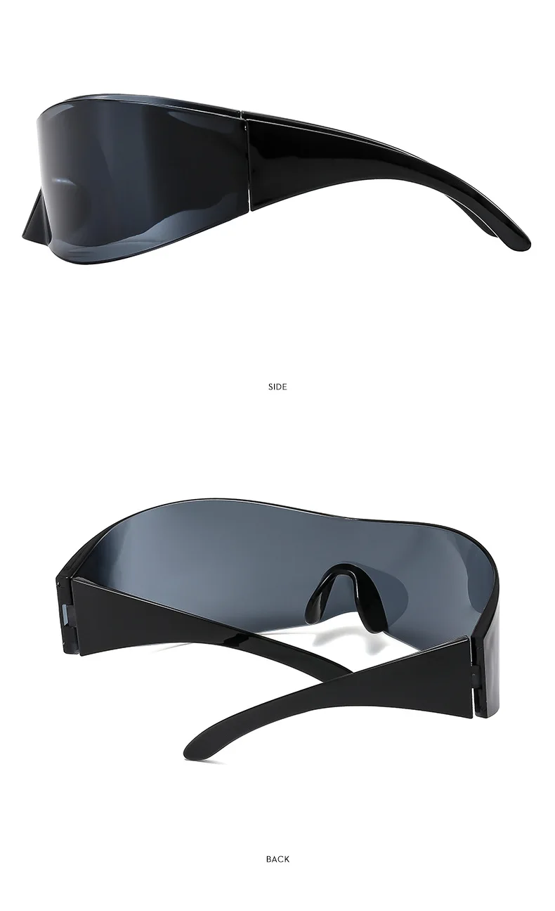 Einteilige randlose Punk-Sonnenbrille für Damen und Herren 2026 – Luxus-Sport-Y2K-Sonnenbrille für Herren, Wrap-Around-Schutzbrille, UV400 – Detail 12