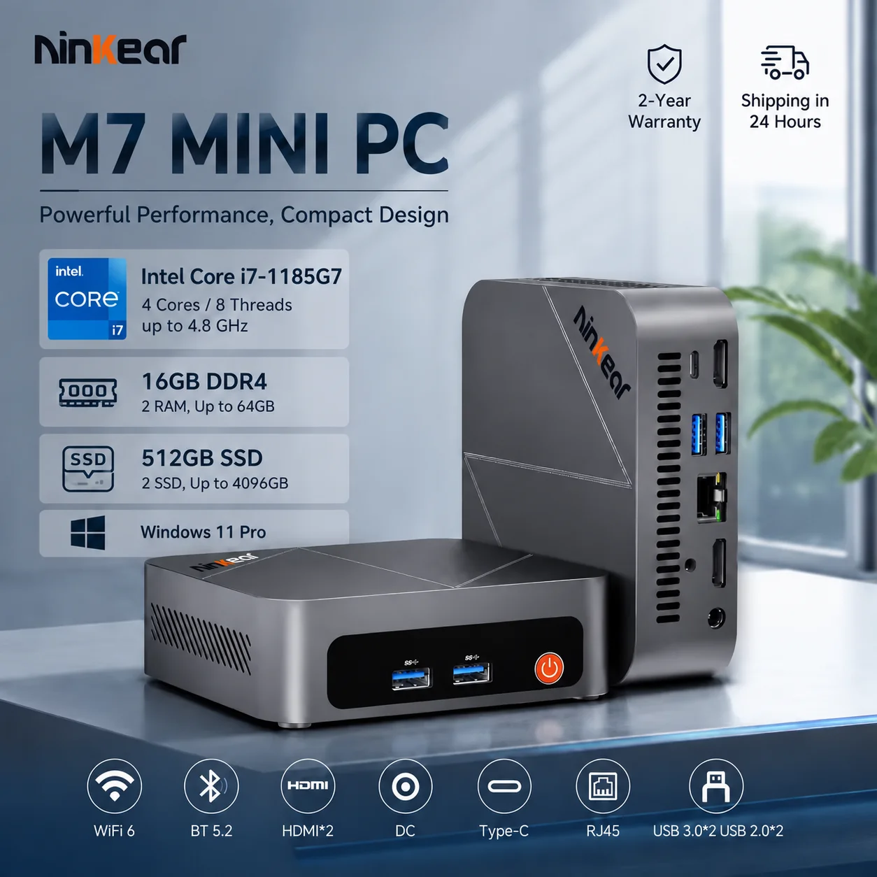 Mini PC Ninkear M7 i7 16GB 512GB