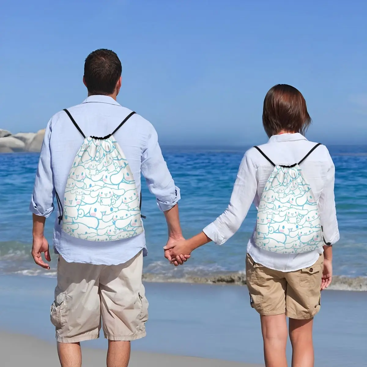 كارتون مخصص حقيبة سانريو سينامورول برباط للنساء والرجال حقيبة رياضية محمولة للصالة الرياضية حقيبة ظهر لتخزين التسوق اللطيفة #6