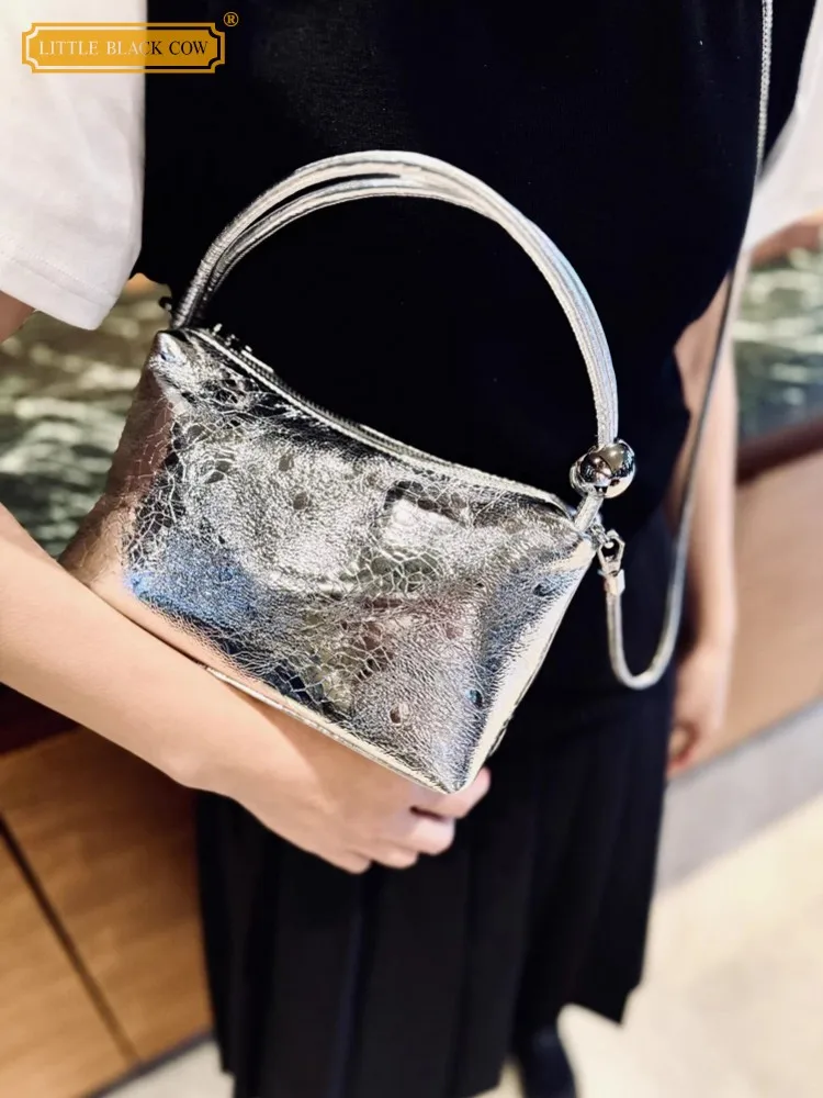 Elegant Women Designer British Style Cowhide Genuine Leather Bag Office Ladies Totes Handbag Strap Crossbody Bag Shoulder Bags