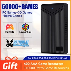 HD 외장 게임 하드 드라이브 61000, 3D, AAA 게임, Launchbox Playnite Retrobat 에뮬레이션 드라이브, PS4, PS3, Switch, WIIU용, 믹스 5T