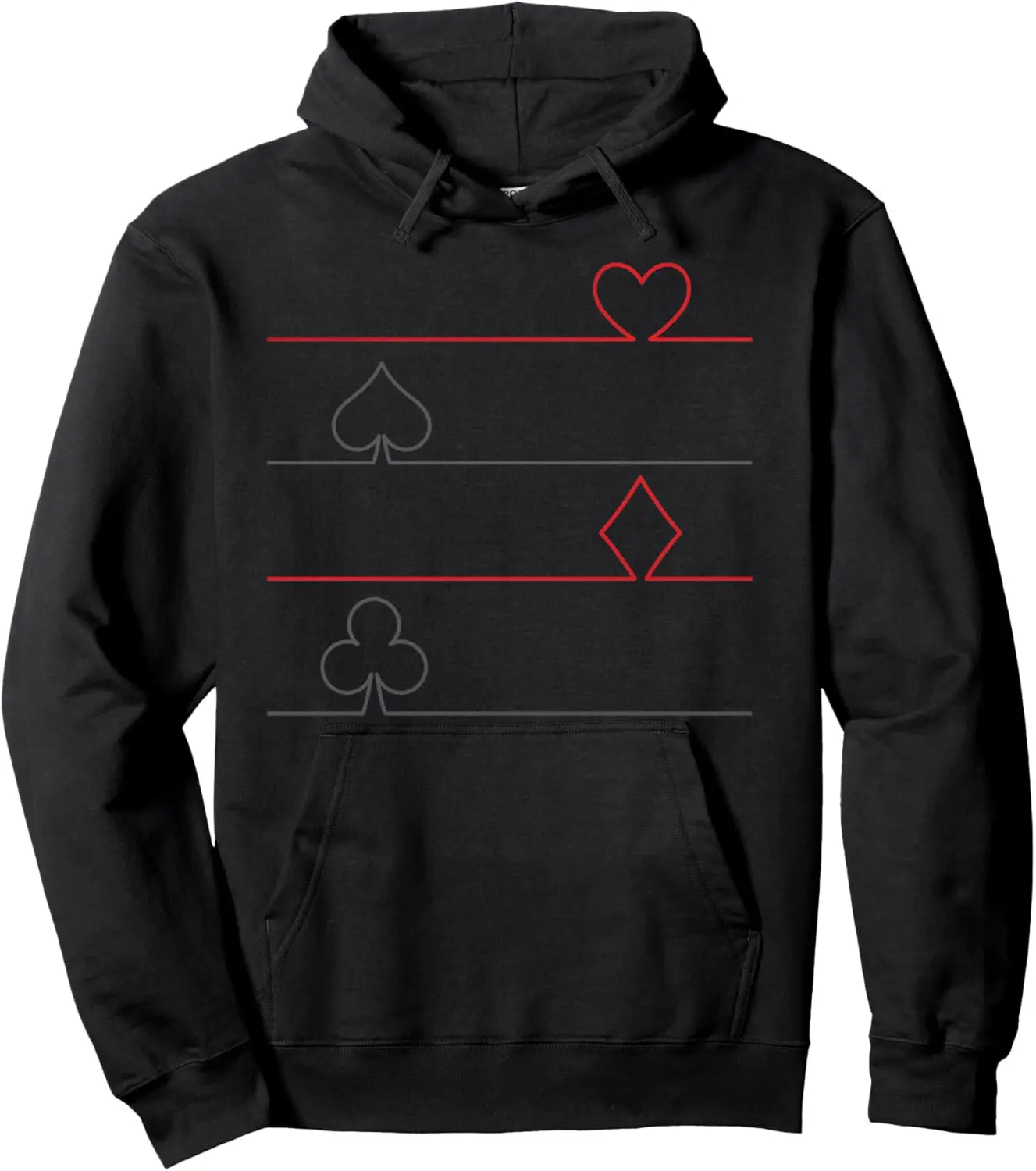 Poker Cards Hearts, Spades, Club Pullover Hoodie Print Original Design Gifts Hoodie Women Mens Hoodie Funny Tops