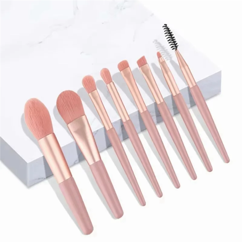 فرشاة مكياج احترافية مكونة من 8 قطع مع حقيبة تخزين، والتي ضرورة الجمال عند السفر والخروج