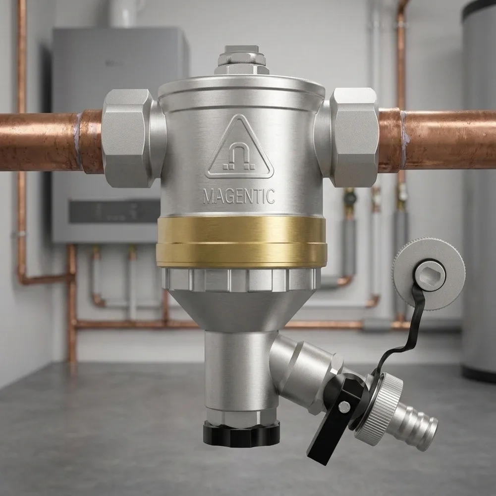 Brass Wall Hung Boiler Filter Optimized for Wall Mounted Boilers and Underfloor Heating Water Range 30C to 110C
