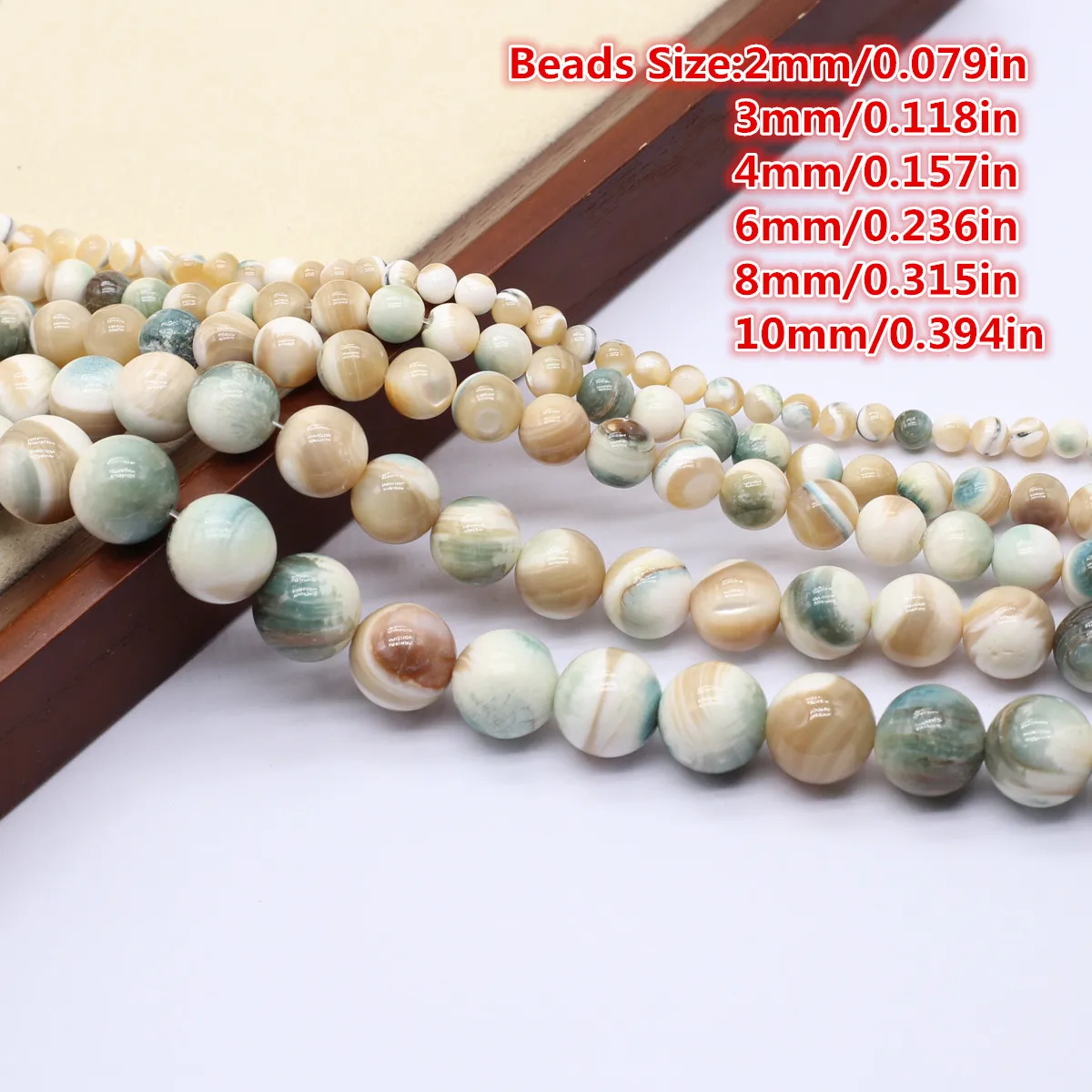 

Green Shell Isolation Beads Round Spacer Beads 2-10mm For Jewelry Making DIY Necklace Bracelet Earrings Accessory length 38cm