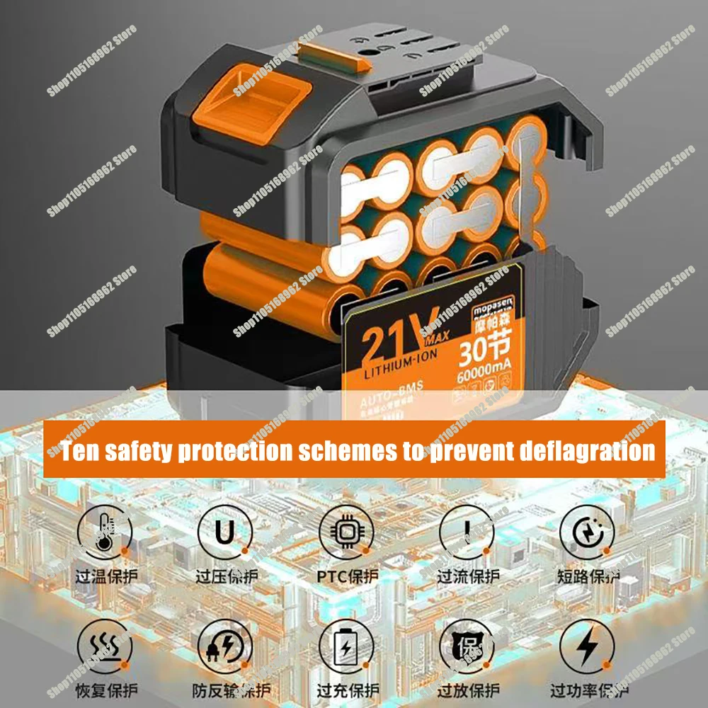 For Makita 21V 20000mAh Rechargeable Lithium Ion Battery with Battery Indicator For Makita Cordless Electric Power Tool Battery