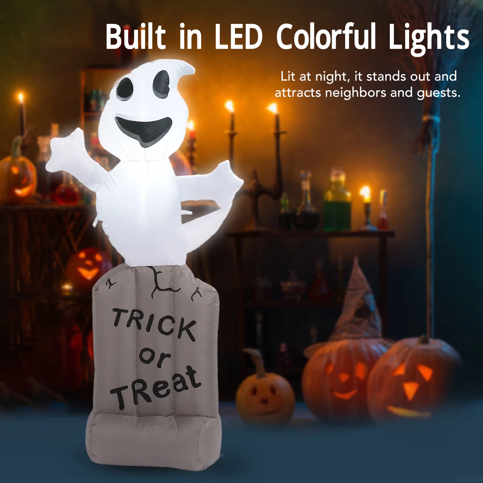 

Inflatable Ghosts Tombstones Decoration 5Ft LED IP44 Waterproof With Blower Blow Up Ghosts Tombstones For Indoor Outdoor Yard