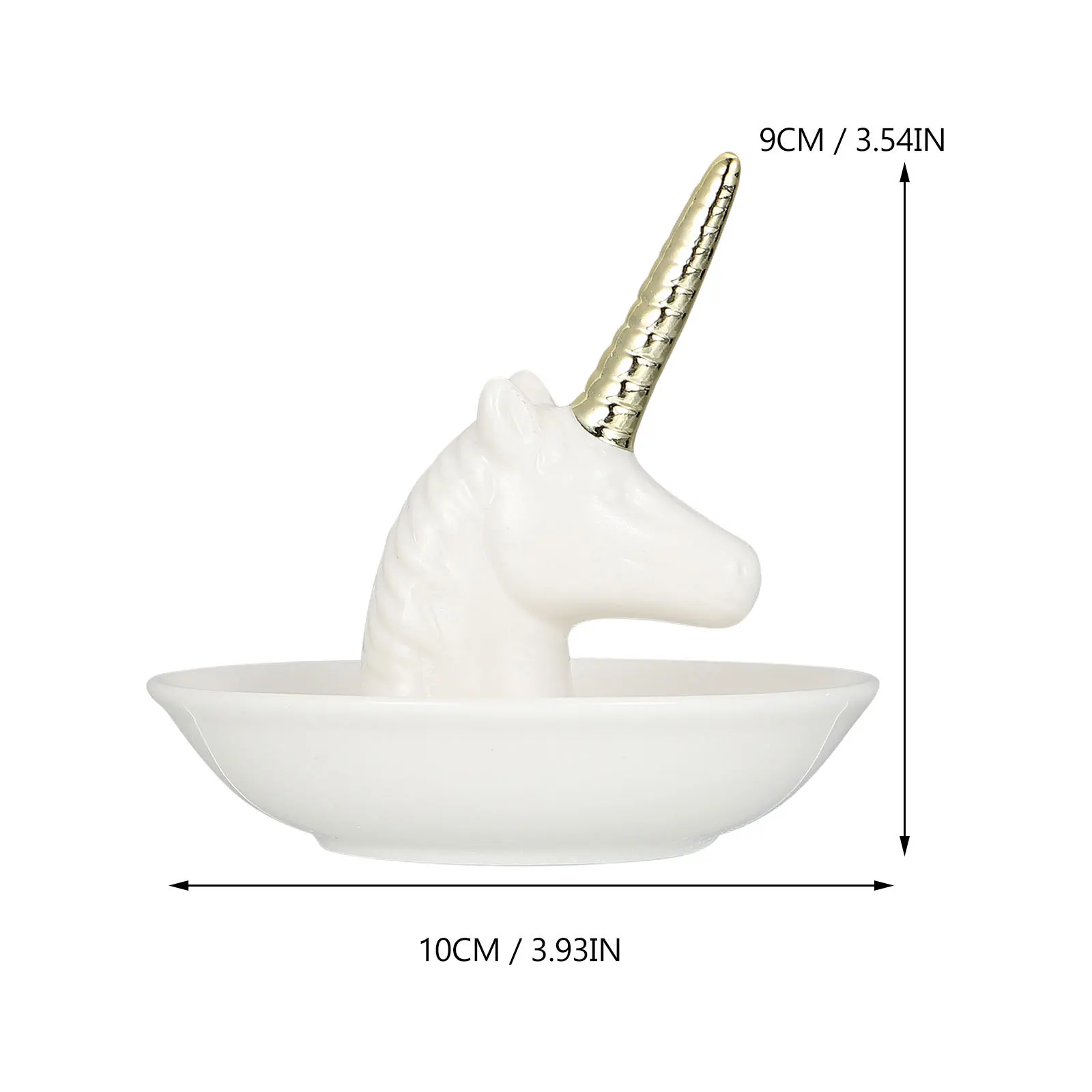 

1 шт., керамическая тарелка для ювелирных изделий с единорогом, легкая роскошная туалетный столик в североамериканском стиле, поднос для хранения ювелирных изделий, блюдо для хранения ювелирных изделий