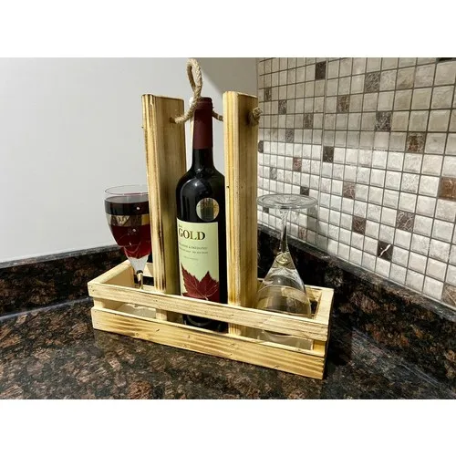 Honor Trade Decorative Wood Single Cruet Stand Wine stand