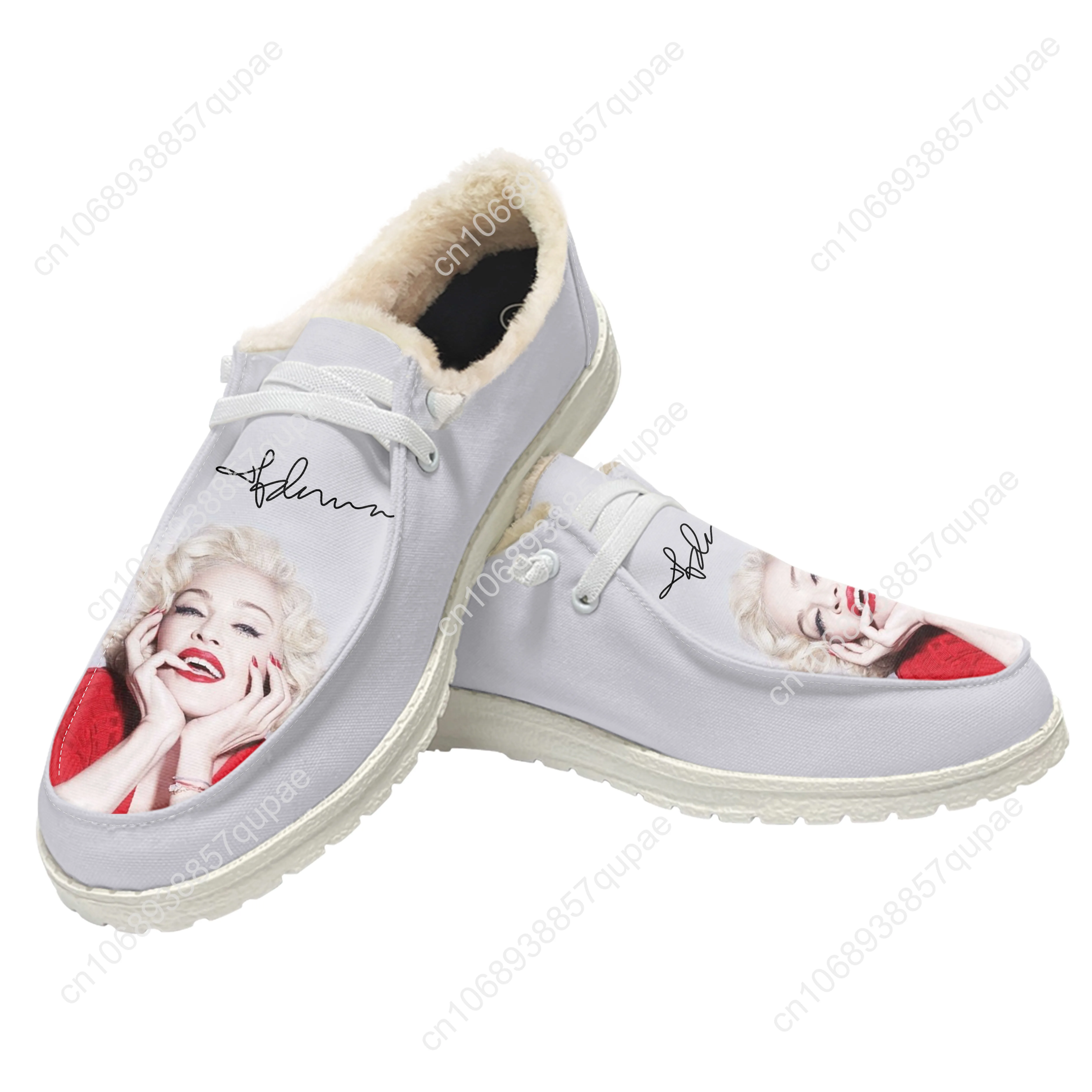 Madonna Pop Rock Singer Disco Plush Casual Shoes Flat Shoe Men Woman Casual Outdoor Lightweight Footwear Couple Custom Made Shoe