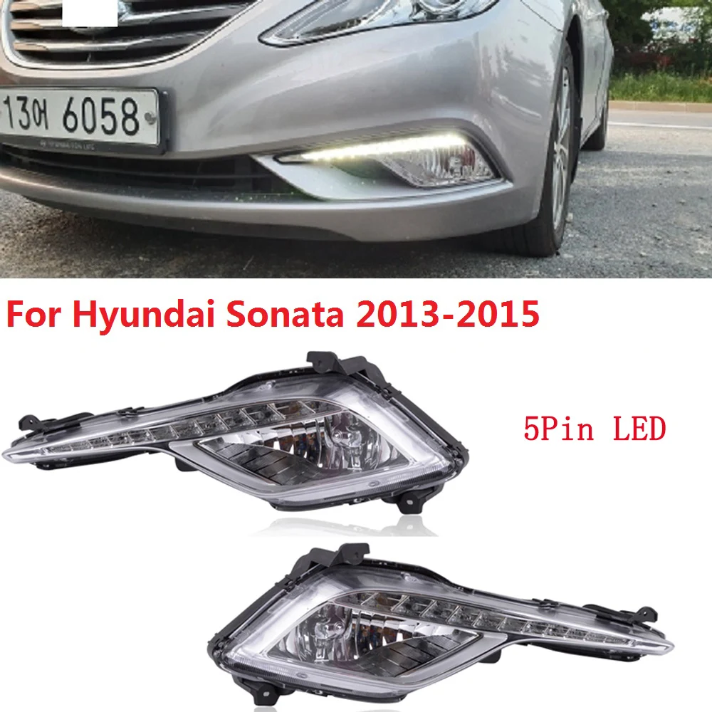 

1Pair 5Pin LED Front Bumper LED Runnight light FogLight Fog Light Fog Lamp Replacement Lamp For SONATA 2013 2014 2015