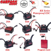 SURPASS HOBBY KK 150A 120A 80A 60A 45A 35A 25A T/XT60Plug Waterproof ESC for 1/8 1/10 1/12 1/14 1/16 1/20 RC Brushless Motor