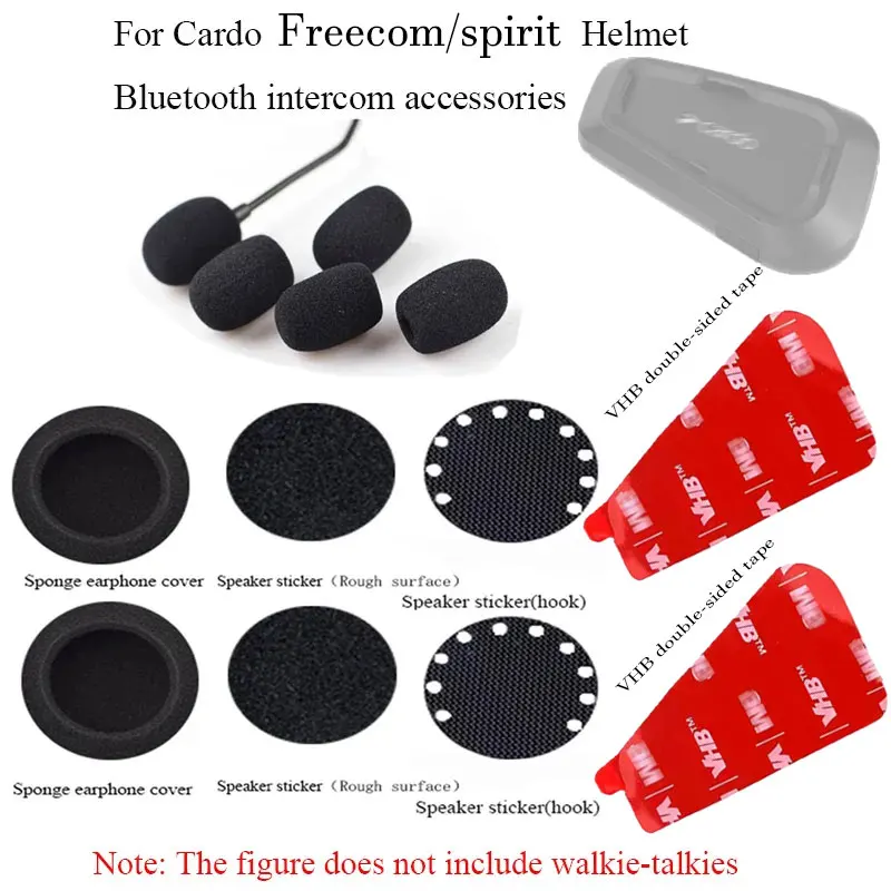 For Cardo Freecom/spirit motorcycle helmet Bluetooth intercom accessories Headset microphone sponge and double-sided tape