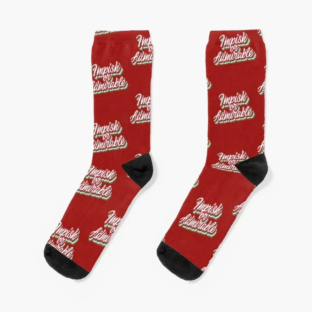 

Impish or Admirable Belsnickel Christmas Typography The Office Fan Socks golf Hiking boots man Socks Man Women's