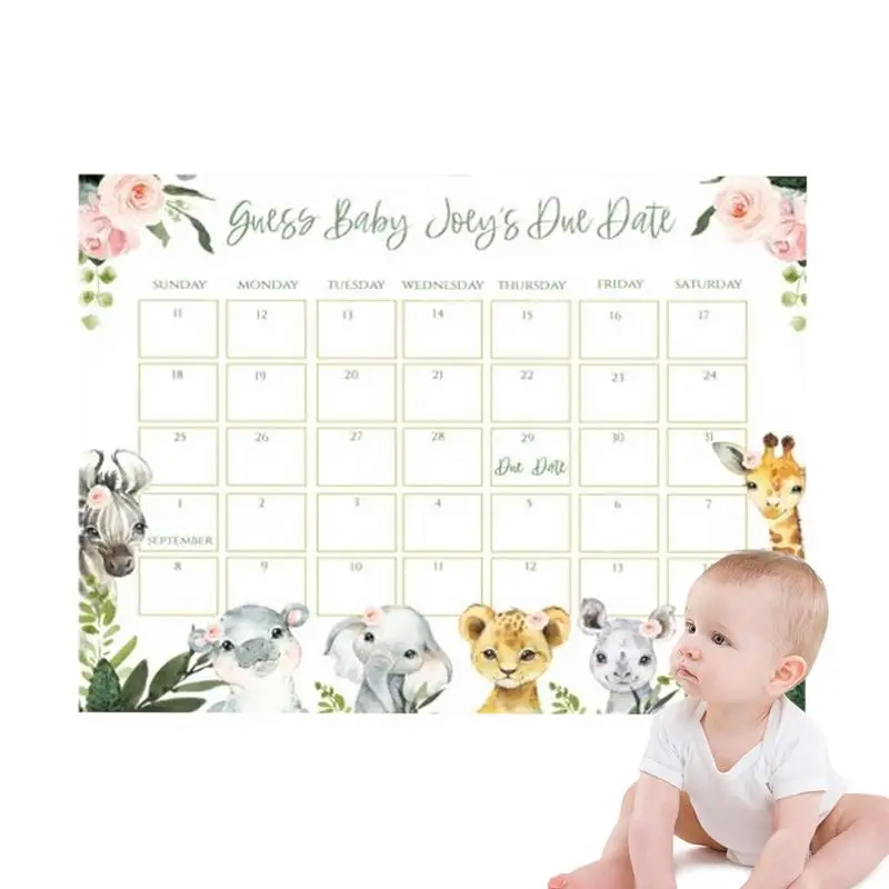 

Baby Due Date Prediction Calendar Shower Game Baby's Birthday Funny Calendar Due Date Prediction Commemorative Due Date Baby