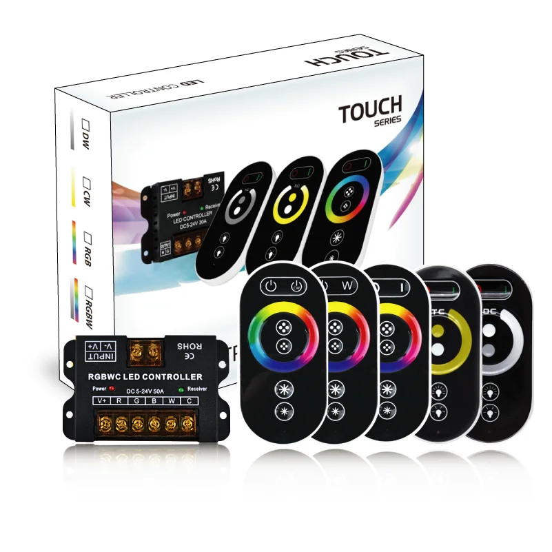 Small Iron Shell Controller Touch Remote Control Indicator Dc5-24V 30A 6Key Single Light Cct Rgb Smd Cob Strip Dimmer Controller