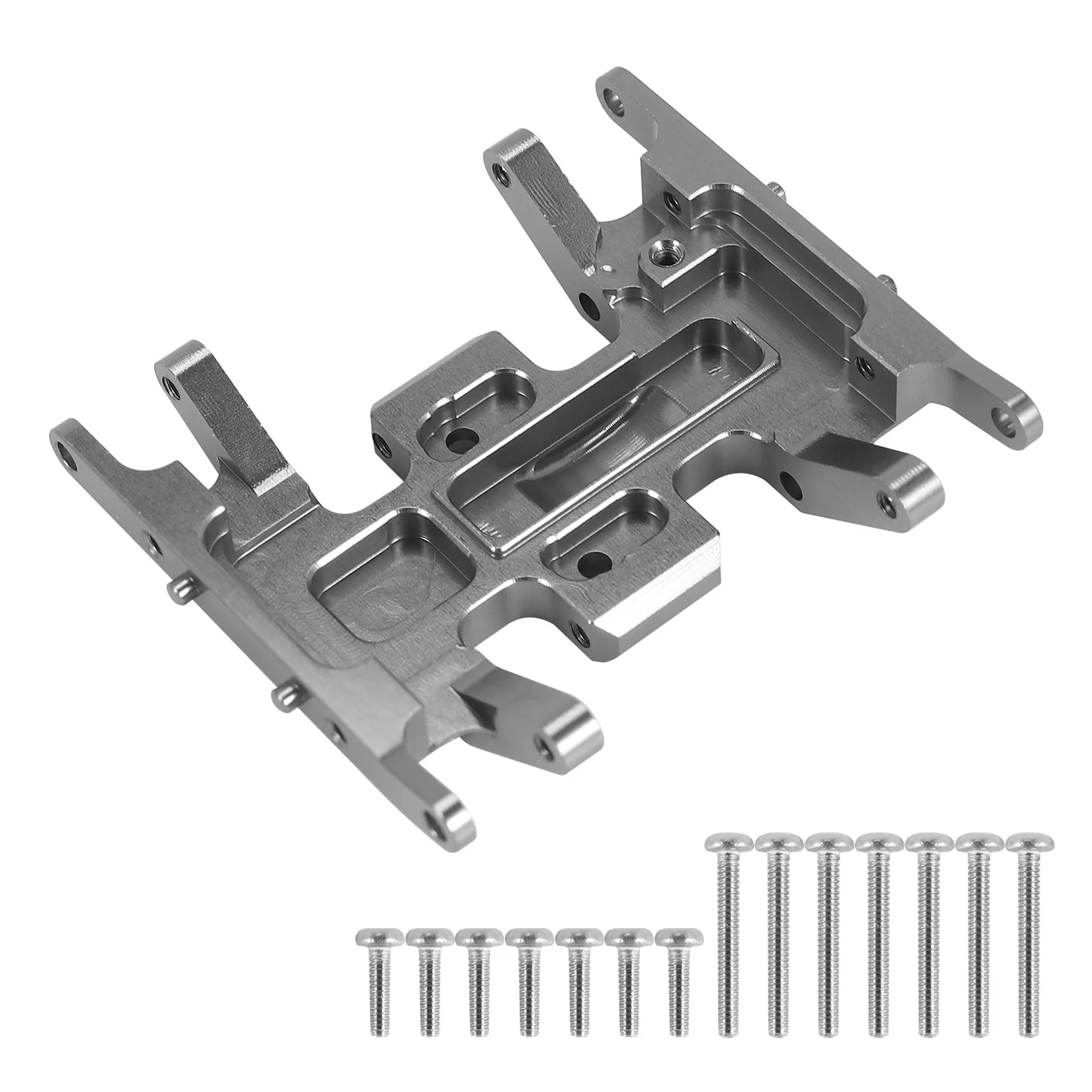 Caja de cambios de Metal para coche teledirigido Axial SCX24 90081 1/24, soporte de transmisión, placa de deslizamiento, piezas de actualización, plateado