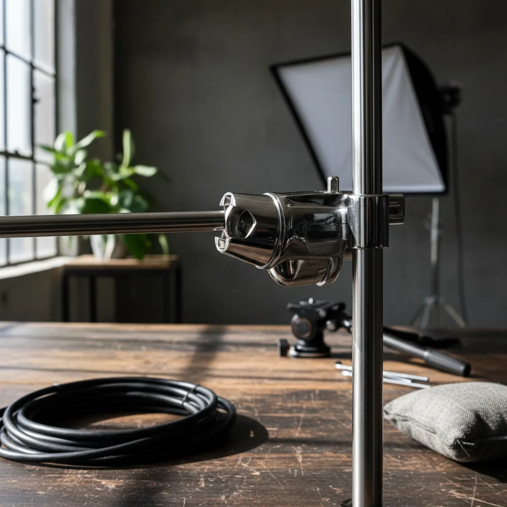 drum-clamp-with-mounting-arm-chrome-plated-clamp-holder-bracket-extension-mount-clip-easy-to-adjust-hardware-sturdy-for-drummers