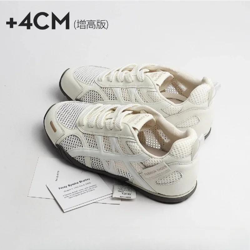 Soft-Leather Edition ~ Lightweight Mesh Training Shoes for Women with Built-in Heel Lift, Breathable,Versatile for Casual Wear