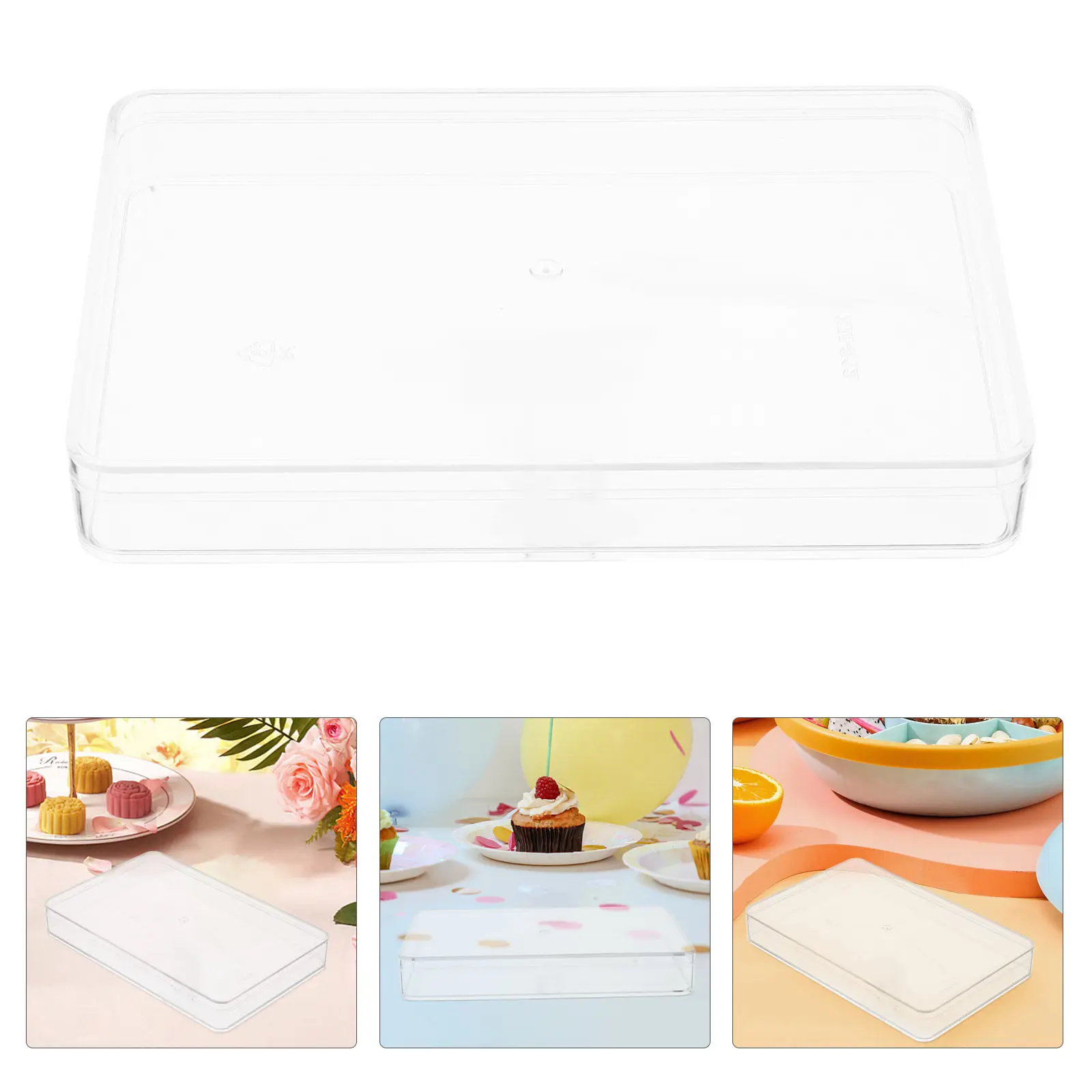 Caja Rectangular Transparente para Galletas, Caja de Almacenamiento Transparente para Dulces, para Fiestas de Cumpleaños y Bodas, para Regalos, Chocolate, Turrón, Cacahuetes y Palomitas de Maíz
