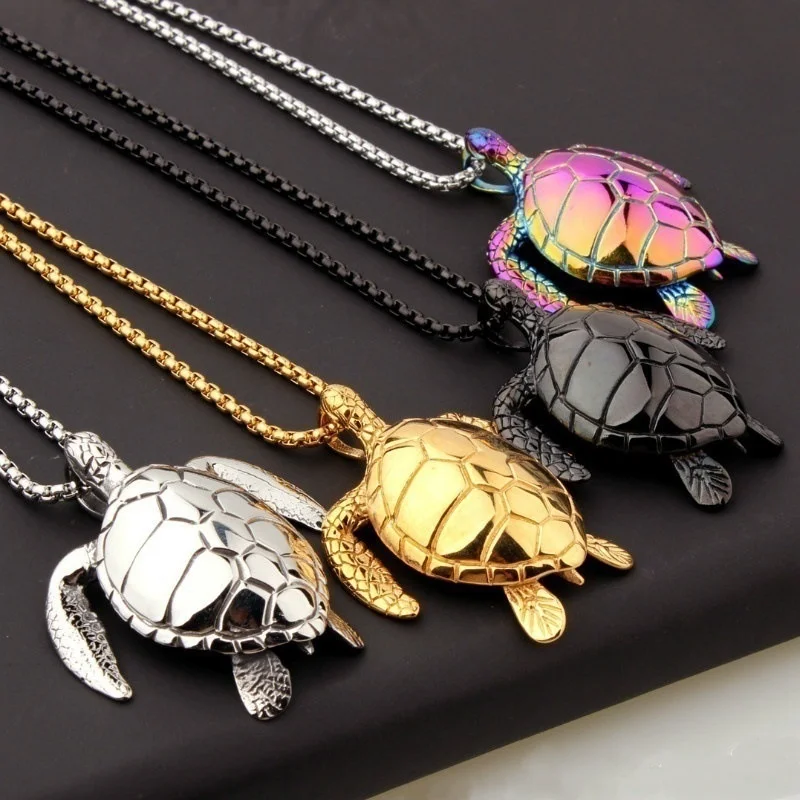 Pendant Multi Color Alloy Turtle Necklace Hip Hop Trendy Men\'s and Women\'s Accessories