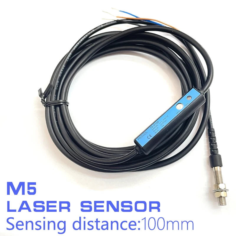 M5 M6 Cilindrische Type Lasersensor TR-D100 TR-D150 Diffuse Reflectie Foto-Elektrische Schakelaar 12 ~ 24V Npn Pnp Gevoeligheidsregelaar