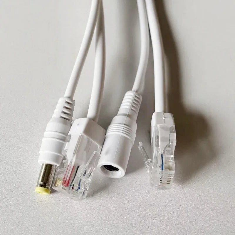 12-48V POE Cable Passive Power Over Ethernet Adapter Cable White Or Black Color POE Splitter RJ45 Injector For IP Cameras