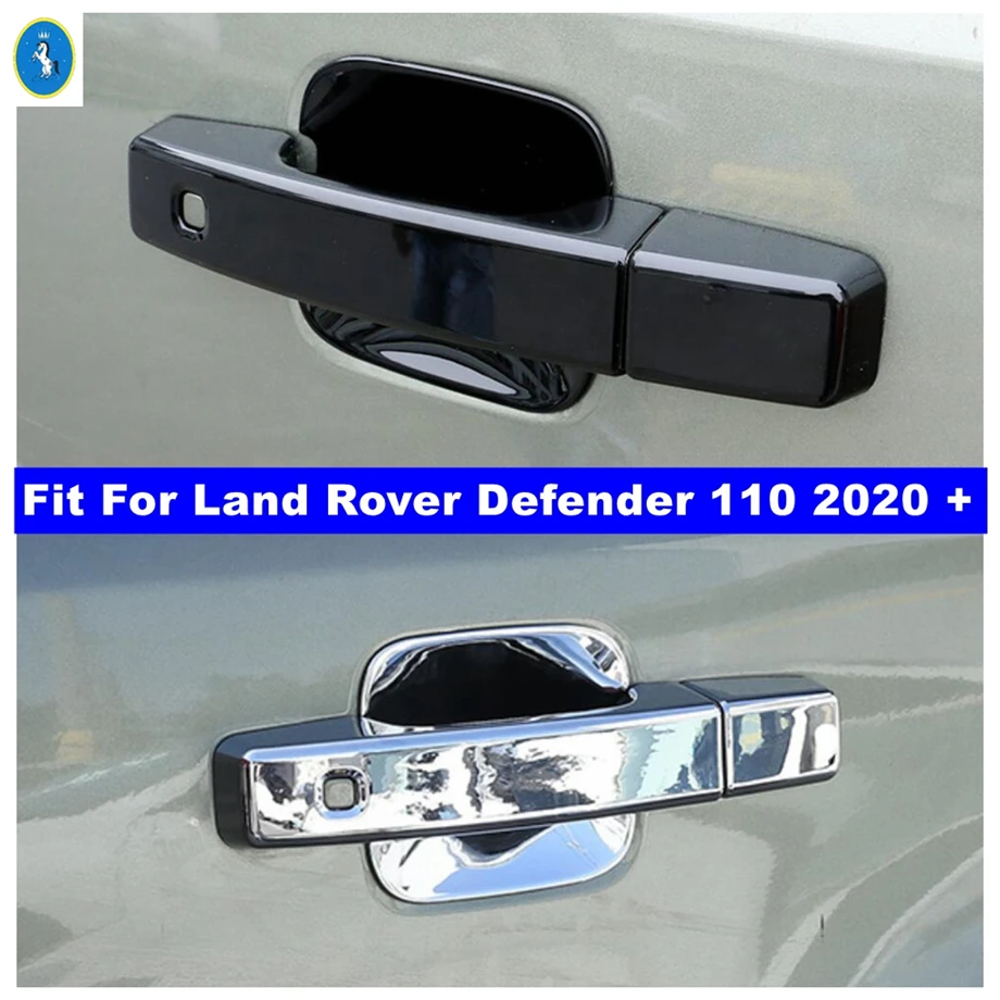 

Shiny / Black Exterior Refit Door Pull Doorknob Handle & Bowl Cover Trim Accessories For Land Rover Defender 110 2020 2021 2022