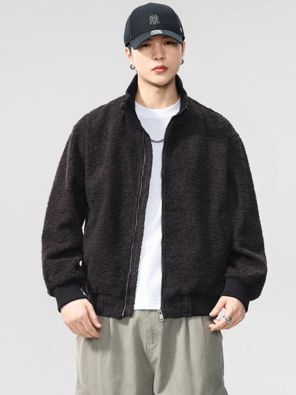 

American Retro Denim Fce f High Collar Jaet Men's Loose Casual Outerwear Autumn Winter New Sle Trendy Brand