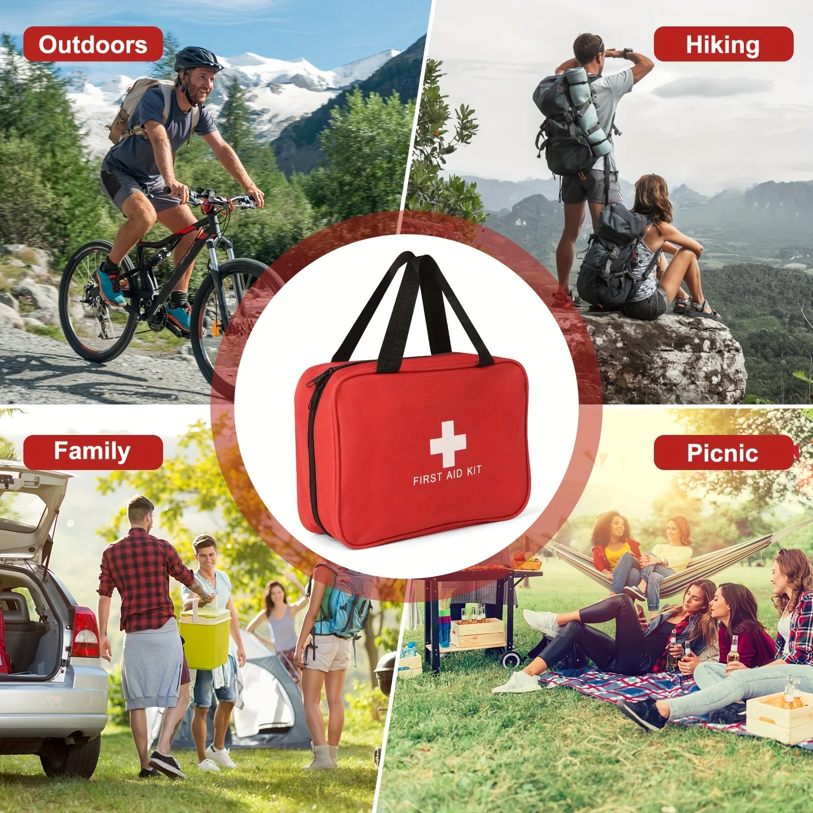 Comprehensive First Aid Kit Bundle for Home, Car, Camping, Hiking - Essential Emergency Preparedness Gear with Multiple Componen