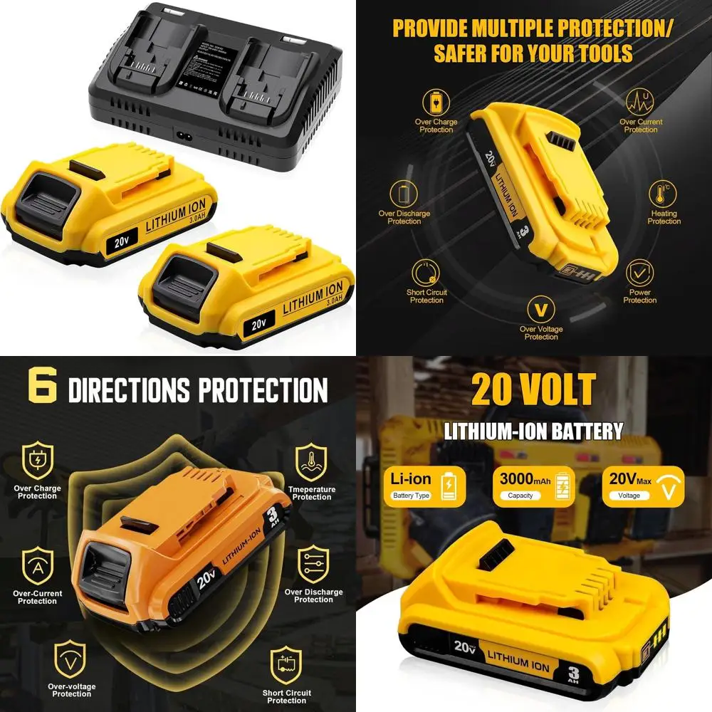 

Литий-ионные аккумуляторы 20В Max для инструментов серий DCB200-207 и DCD/DC/DCG, емкость 3.0 Ач, с возможностью замены